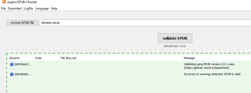 Epub validation check